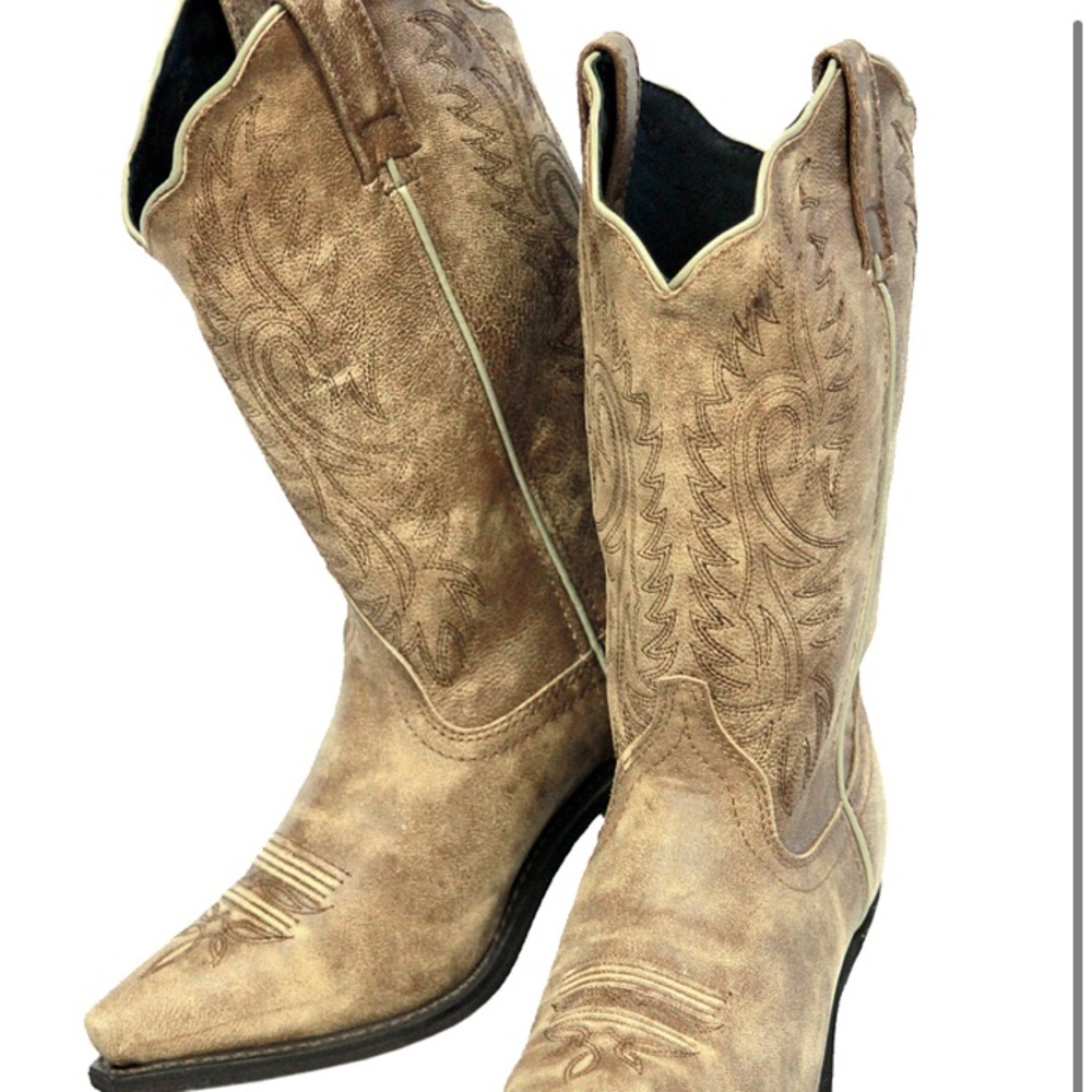 Women’s Leather Cowboy Boots - Picture 1 of 5